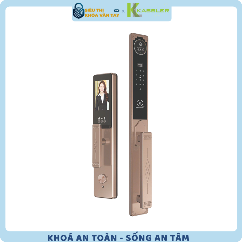 Khóa vân tay Kassler cửa gỗ KL-968 CNC Coffee mang phong cách hiện đại và sang trọng