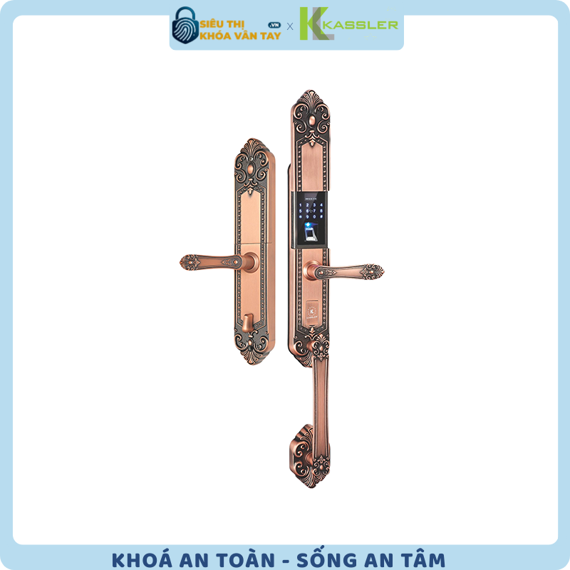 Khóa vân tay Kassler đại sảnh KL-979R là dòng khóa thông minh cao cấp dành riêng cho cửa chính biệt thự, villa hoặc nhà phố sang trọng