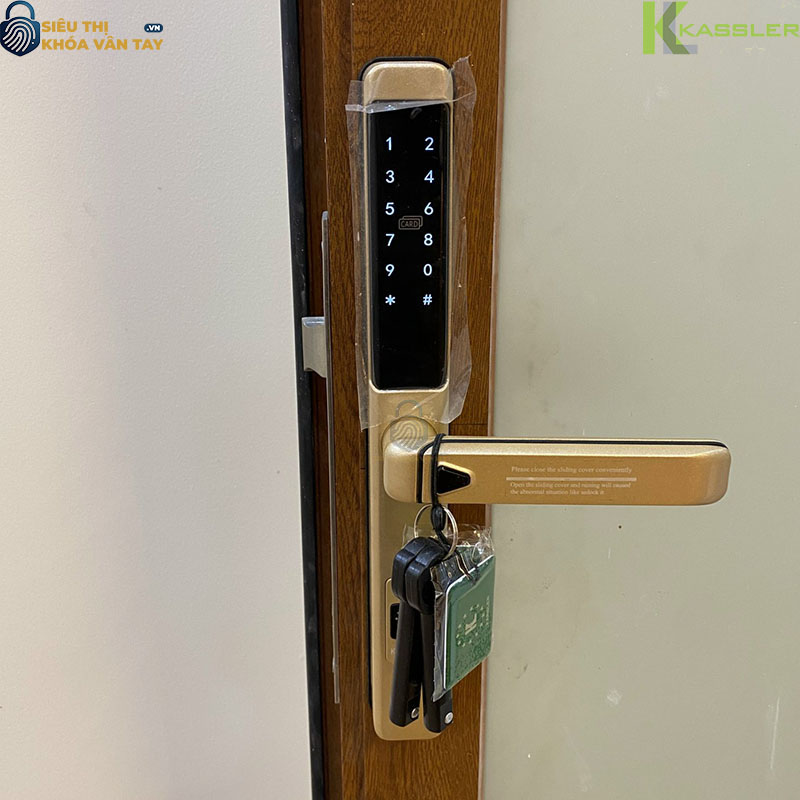 Khóa vân tay Kassler cửa nhôm KL-599 LX Champagne
