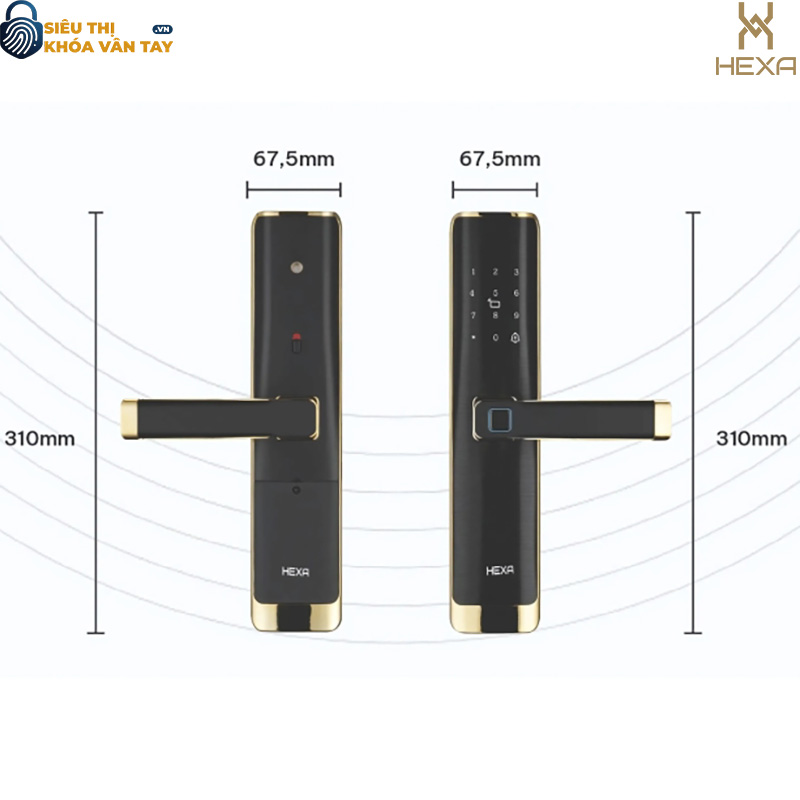 Khóa vân tay cửa gỗ Hexa L100