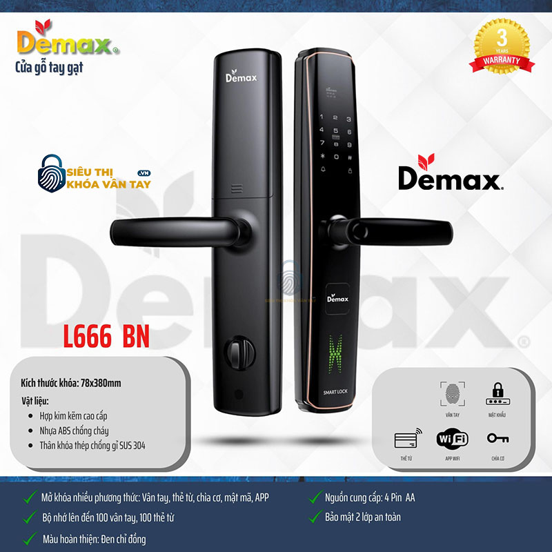 Sản phẩm hỗ trợ mở cửa bằng vân tay, mật khẩu, thẻ từ, chìa cơ và ứng dụng điện thoại