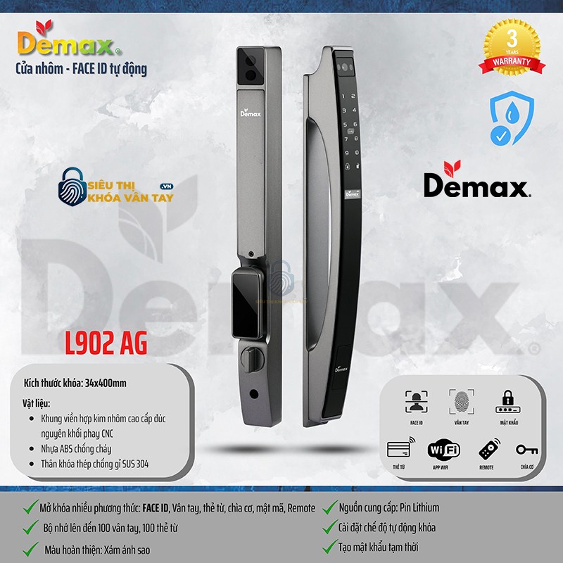 Khoá Vân Tay Cửa Nhôm Demax EL902