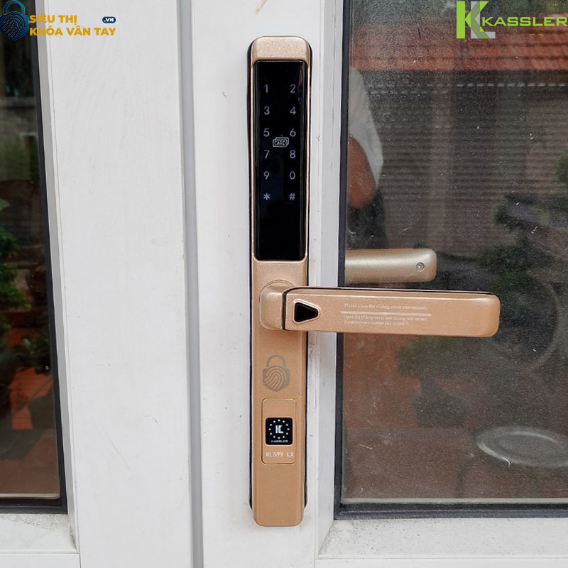 Khóa vân tay Kassler cửa nhôm KL-599 LX Champagne