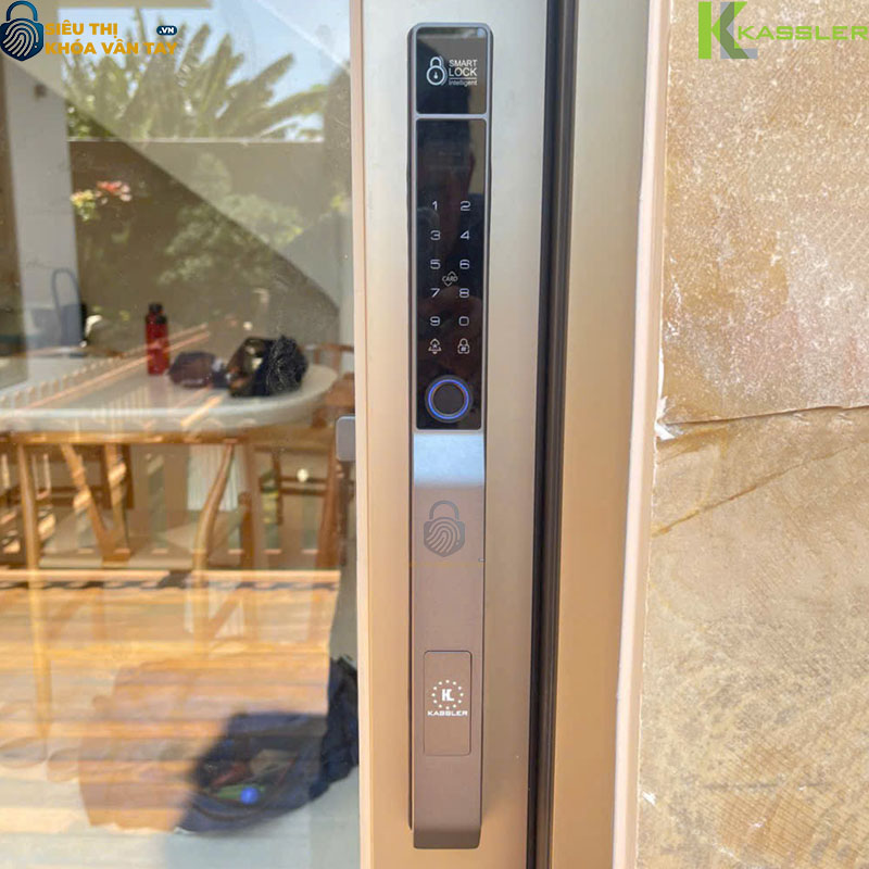 Khóa vân tay Kassler cửa nhôm KL-599 PRO MÀU XÁM