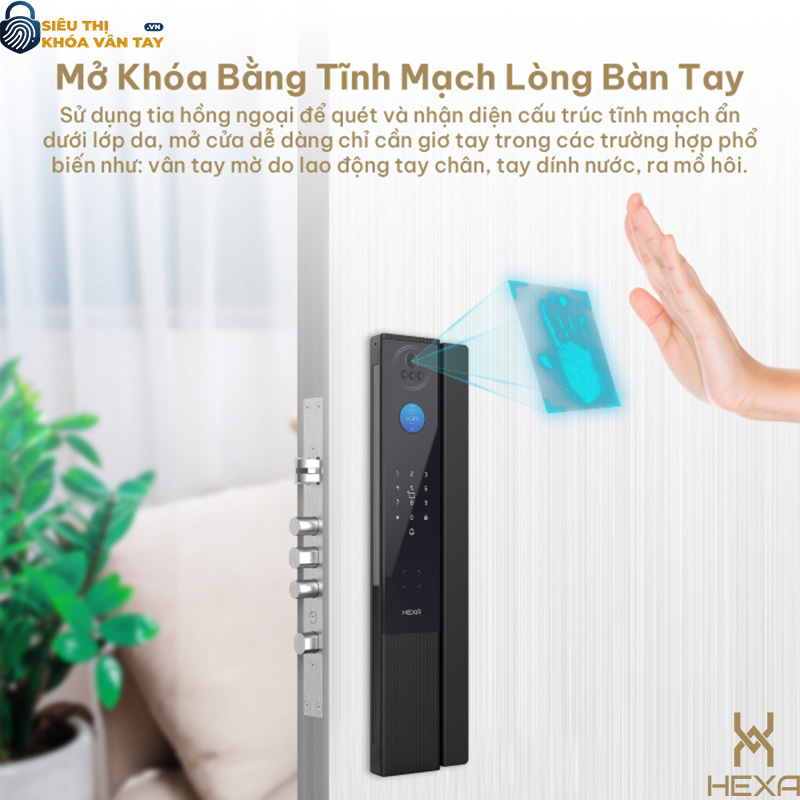 Khóa vân tay cửa gỗ Hexa P200 Pro Max