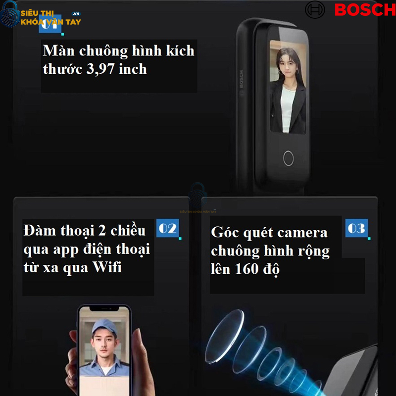 Khóa vân tay cửa gỗ Bosch.EL600VF