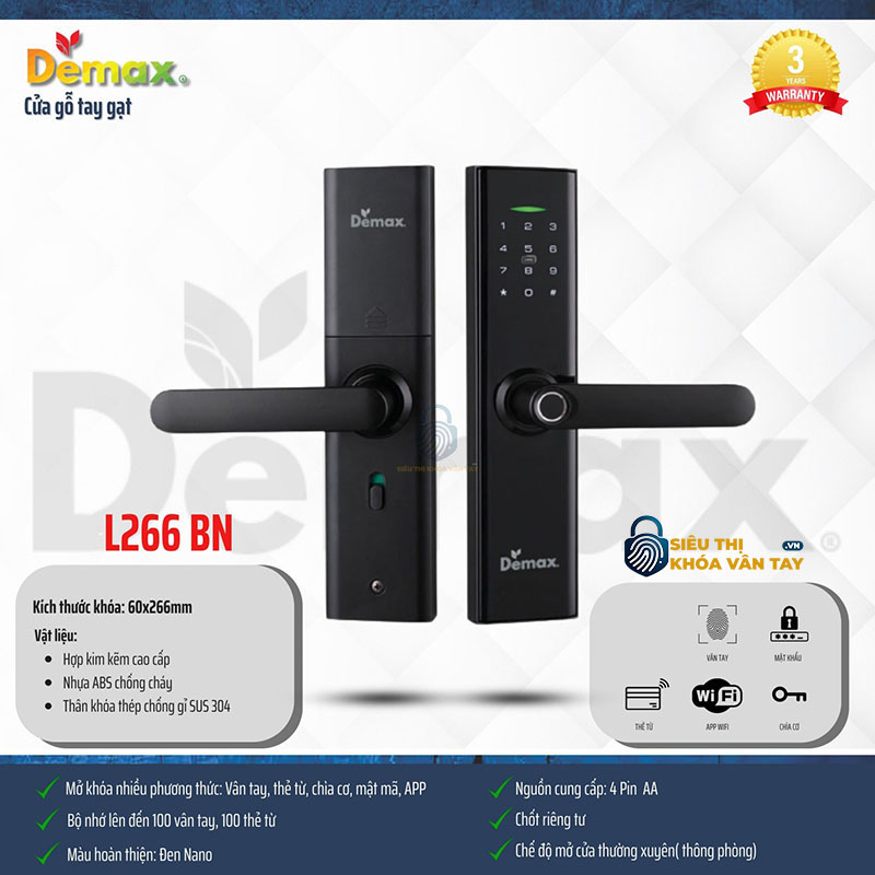 Khóa được làm từ hợp kim nguyên khối cao cấp, chống gỉ sét, chống va đập và có độ bền vượt trội