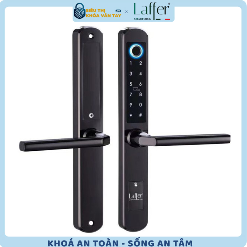 Khóa Vân Tay Cửa Nhôm Laffer XF19 Vân Tay 2 mặt