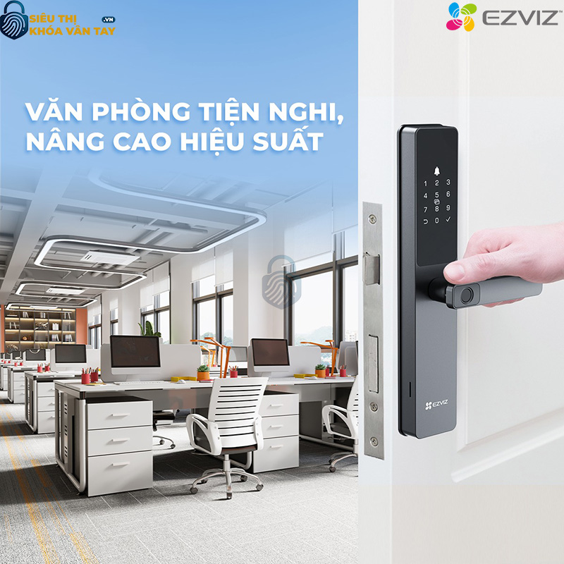 Khóa thông minh EZVIZ CS-DL05 được thiết kế hiện đại, mang đến khả năng bảo mật cao cho gia đình