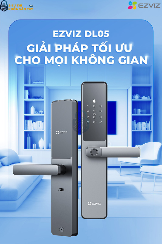 Khóa thông minh EZVIZ CS-DL05 được thiết kế hiện đại, mang đến khả năng bảo mật cao cho gia đình
