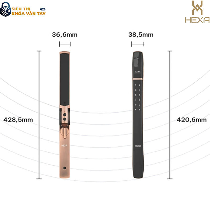Khóa vân tay cửa nhôm cao cấp Hexa P300 Pro