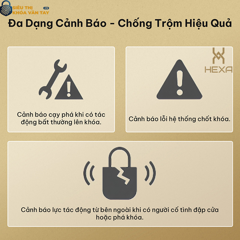 Khóa vân tay cửa gỗ Hexa P100s Pro