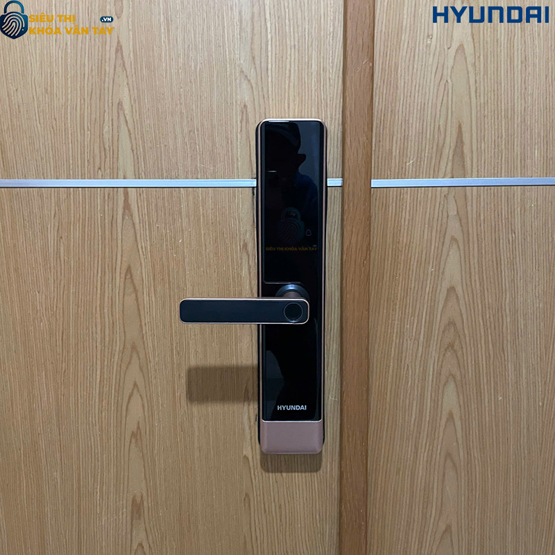 Khóa cửa gỗ thông minh Hyundai HY-SL007 phiên bản vàng hồng