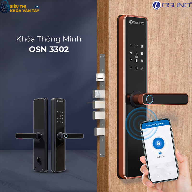 Khóa vân tay cửa gỗ Osuno OSN-3302