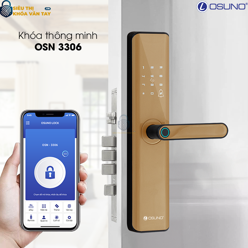 Khóa vân tay cửa gỗ Osuno OSN-3306