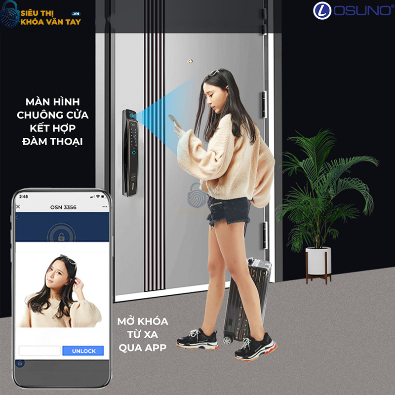 Khóa vân tay cửa gỗ Osuno OSN-3356