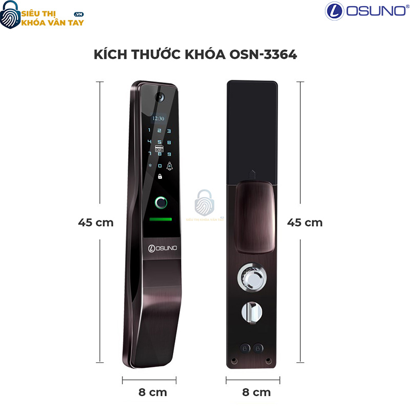 Khóa vân tay cửa gỗ Osuno OSN-3364