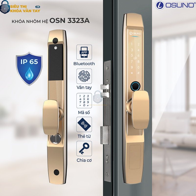 Khóa vân tay cửa nhôm Osuno OSN-3323A