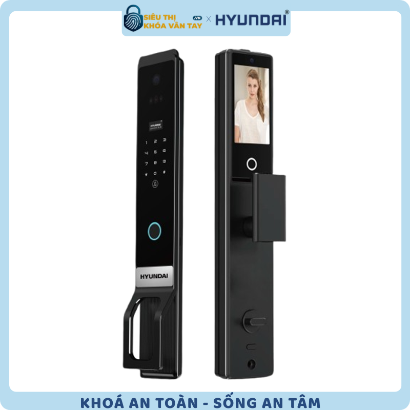 Khóa vân tay Hyundai HY-SLA913F Black dành cho cửa gỗ