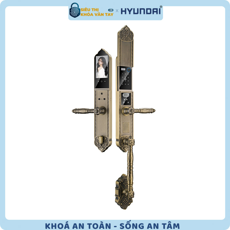 Khóa vân tay Hyundai HY-SLC8818 màu đồng cổ điển