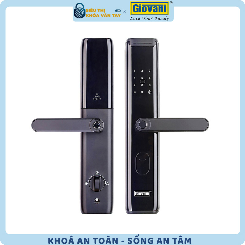Khóa vân tay Giovani cửa gỗ GSL-A3BK màu đen