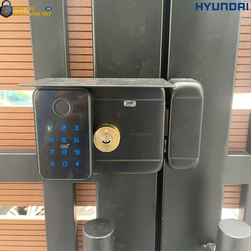 Hyundai HY-SLN002 Black – khóa vân tay cao cấp cho cửa cổng