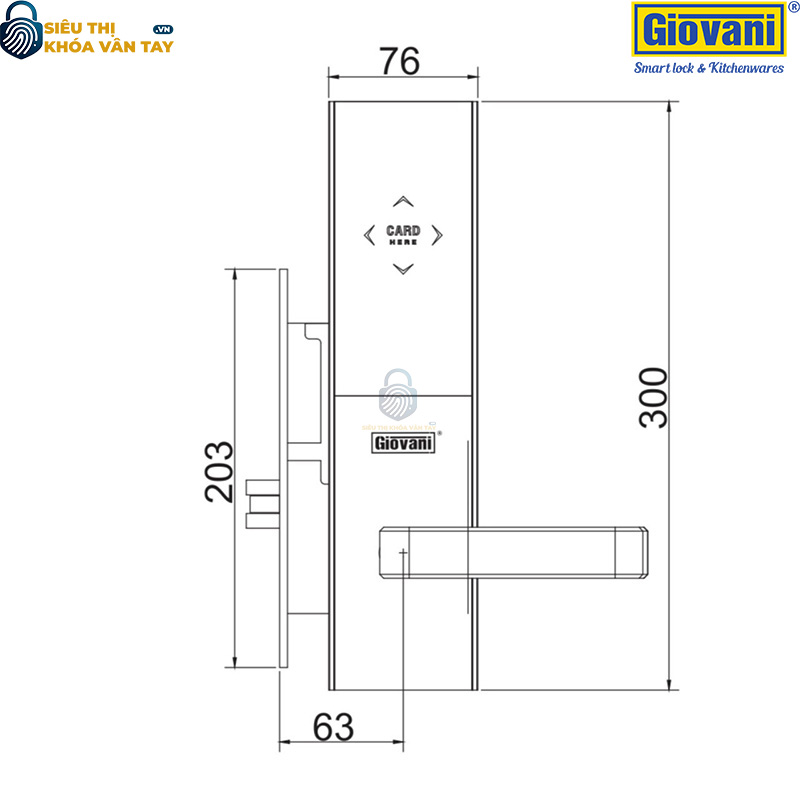Khóa thông minh Giovani GSL-117C99, dễ sử dụng và bảo vệ an toàn cho khách sạn