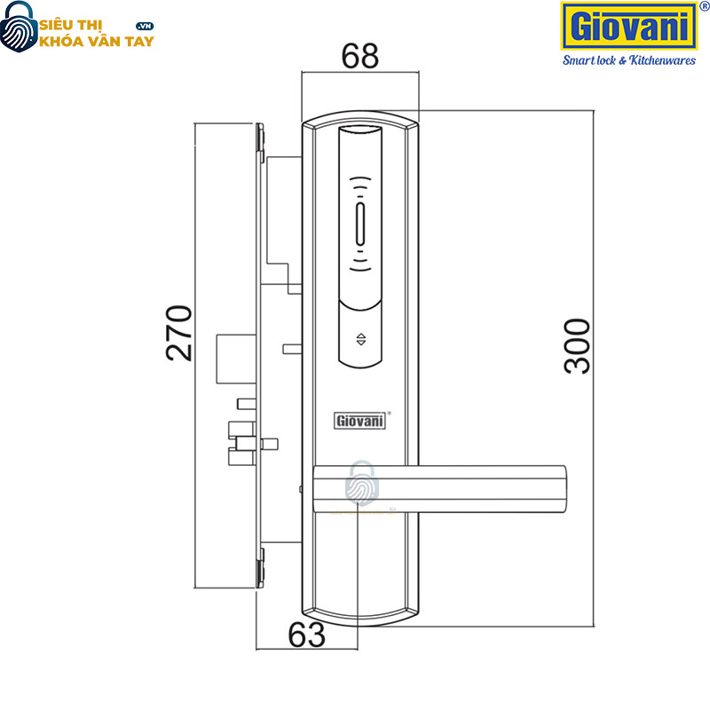 Khóa cửa thông minh Giovani GSL-156C136 dễ dàng sử dụng và bảo vệ an ninh cho khách sạn