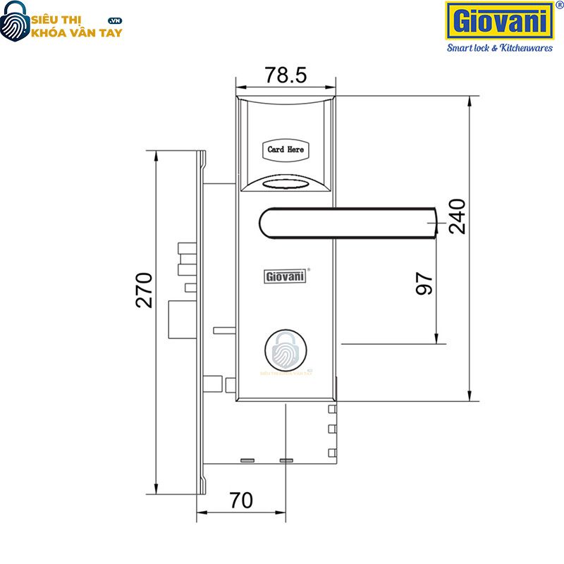 Khóa thông minh Giovani GSL-26C70, giải pháp an ninh lý tưởng cho khách sạn, dễ dàng sử dụng