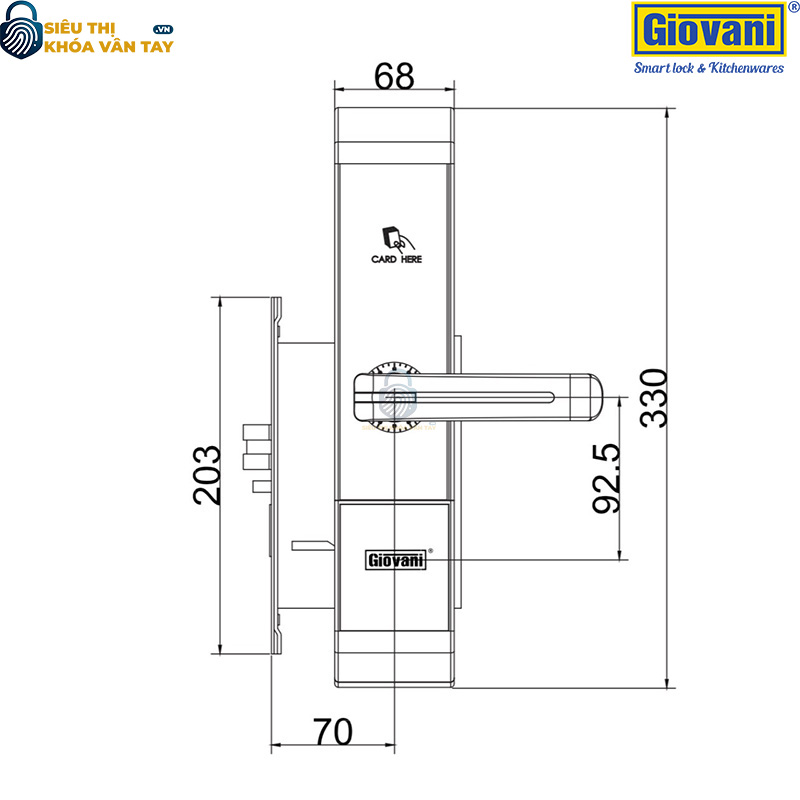 Khóa thông minh khách sạn Giovani GSL-89C87 chính hãng cao cấp