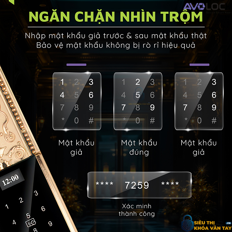 Hỗ trợ mở khóa bằng vân tay, mã số, thẻ từ, chìa cơ và app điện thoại tiện lợi