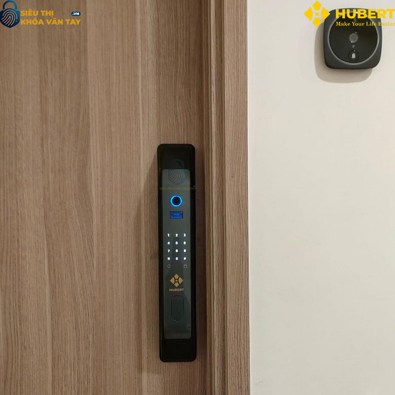 khóa vân tay cửa gỗ Hubert CG26 Dark Gray bảo mật cao
