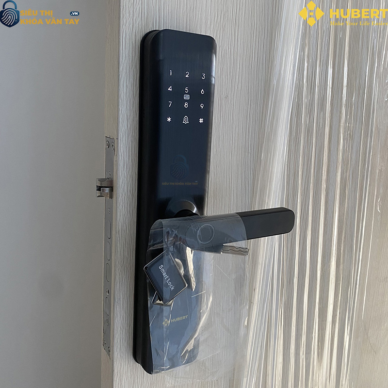 Khóa vân tay cửa gỗ Hubert CG59 ROUGH BLACK