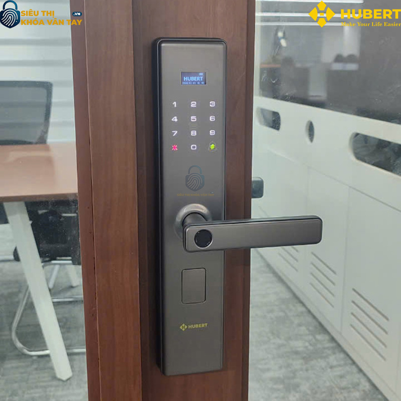 Khóa vân tay cửa gỗ Hubert CG62 NANO an toàn chống trộm
