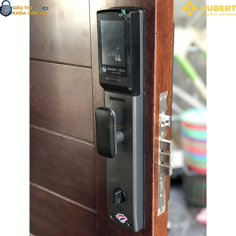 Khóa vân tay cửa gỗ Hubert CG69VF Black thông minh bảo mật