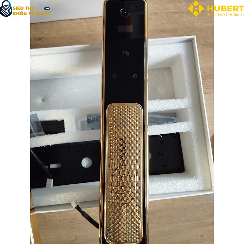 Khóa vân tay cửa gỗ Hubert CG99 GOLD 24K thông minh bảo mật
