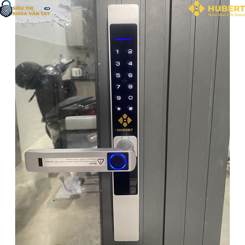 Khóa vân tay cửa nhôm Hubert CN39 sang trọng hiện đại