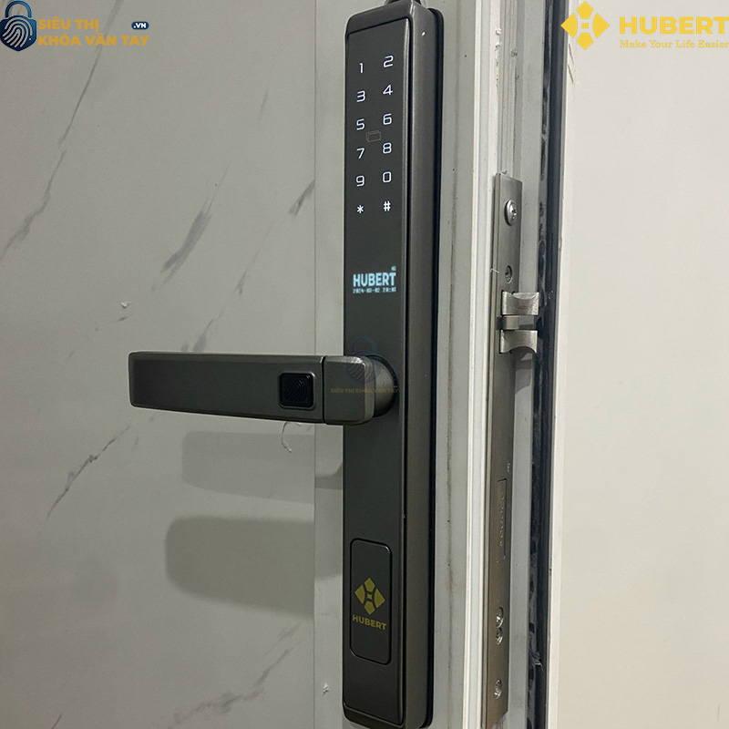 Khóa vân tay cửa nhôm Hubert CN77 giải pháp bảo vệ cửa nhôm hiệu quả