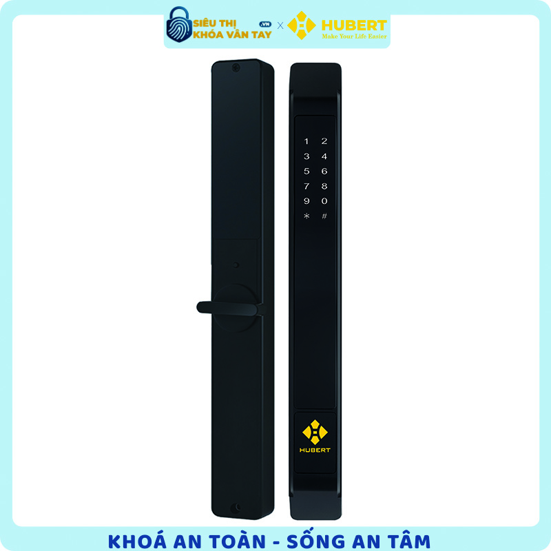 Khóa vân tay cửa nhôm Hubert CN79 BLACK bảo mật an toàn cho ngôi nhà của bạn