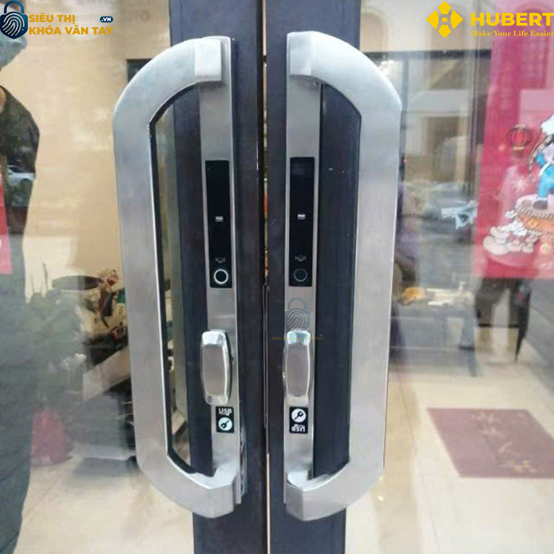 Khóa vân tay cửa nhôm Hubert CNI8 EU SILVER thông minh bảo mật