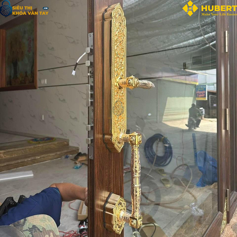 Khóa vân tay đại sảnh Hubert DS79 GOLD thông minh bảo mật