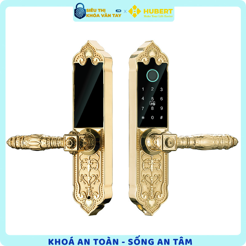 Khóa vân tay đại sảnh Hubert DS79 GOLD MINI chính hãng cao cấp
