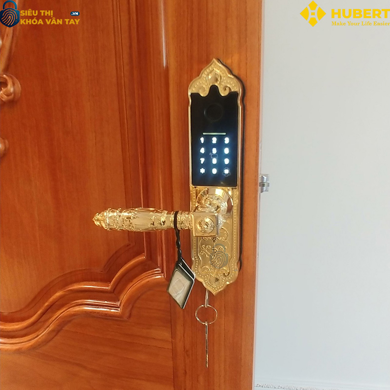 Khóa vân tay đại sảnh Hubert DS79 GOLD MINI chính hãng cao cấp
