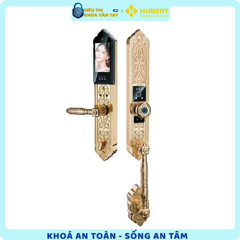 Khóa vân tay đại sảnh Hubert DS79F GOLD chính hãng cao cấp