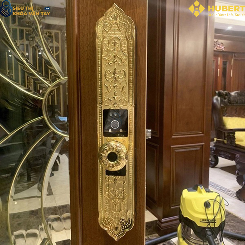 Khóa vân tay đại sảnh Hubert DS79F GOLD chính hãng cao cấp
