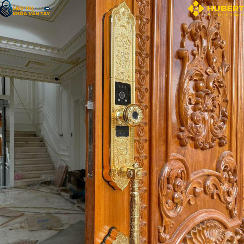 Khóa vân tay đại sảnh Hubert DS79F GOLD thông minh bảo mật