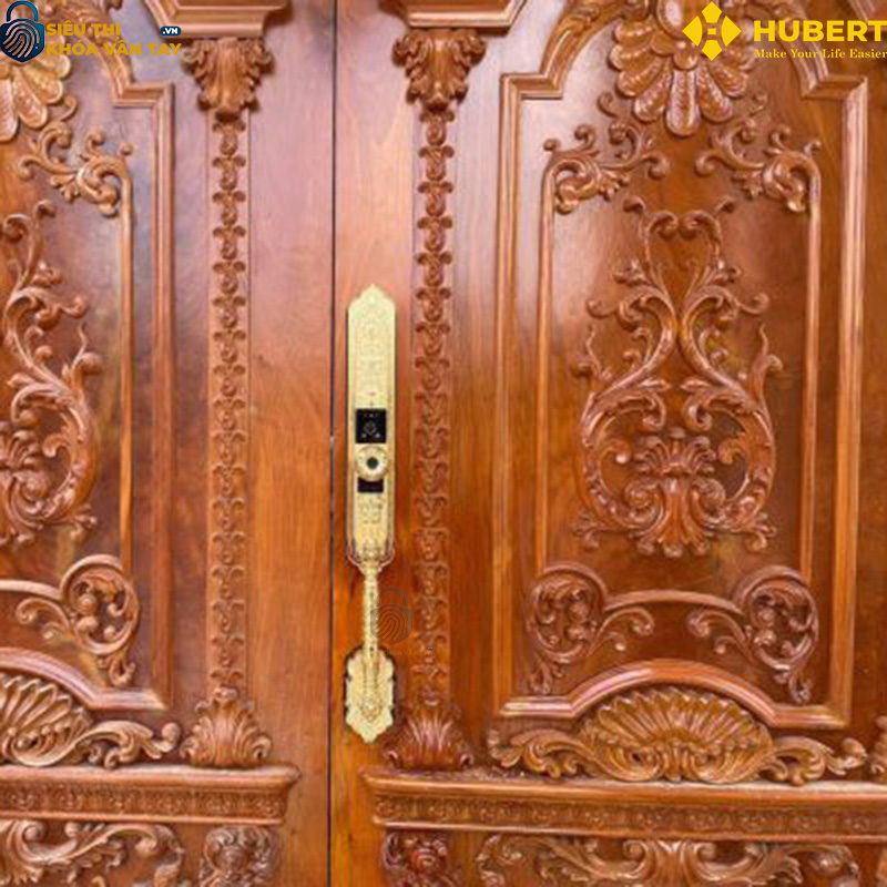 Khóa vân tay đại sảnh Hubert DS79F GOLD an toàn chống trộm