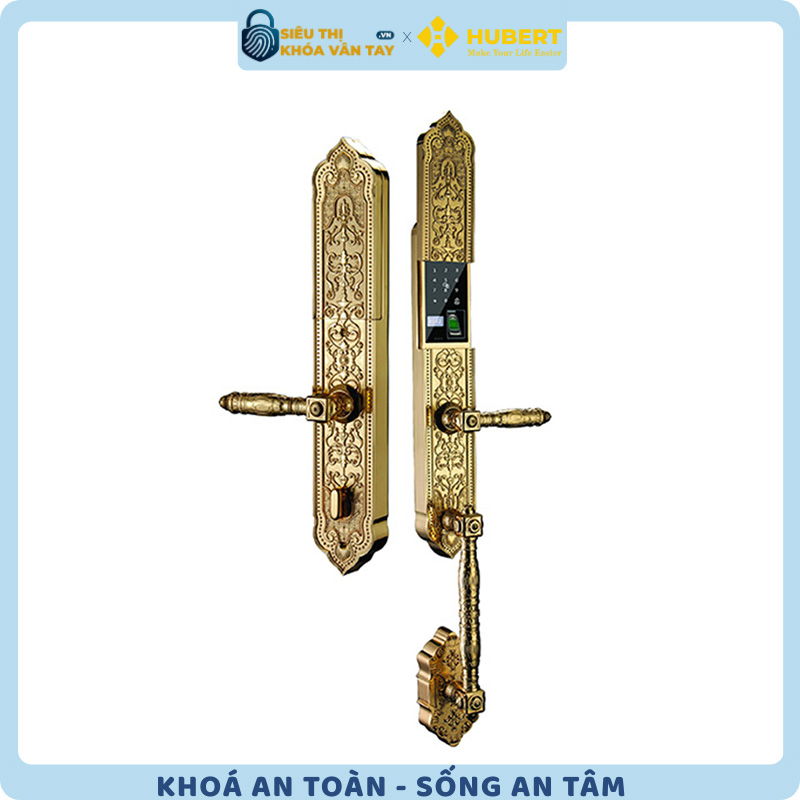 Khóa vân tay đại sảnh Hubert DSI8 EU GOLD 24K với thiết kế sang trọng và bảo mật cao