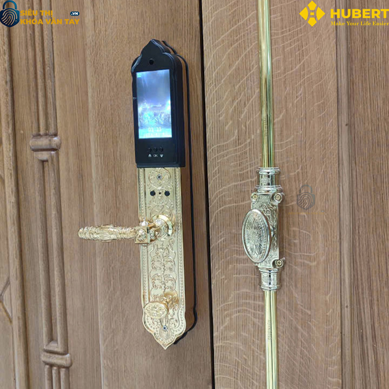 Khóa vân tay Hubert DSI8F EU GOLD 24K, thiết kế tinh tế và bảo mật vượt trội cho đại sảnh