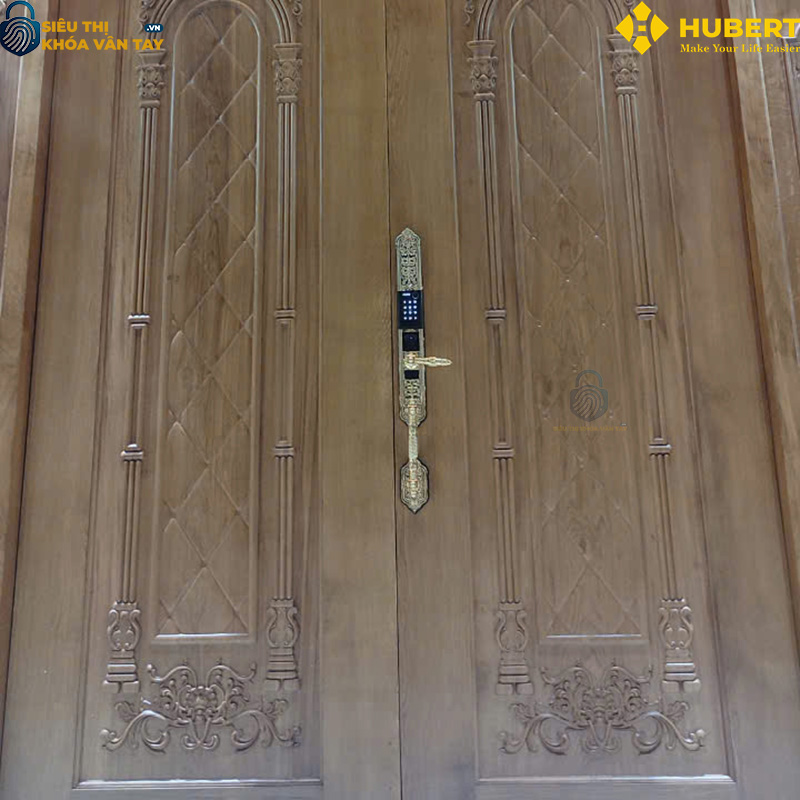 Khóa vân tay Hubert DSI8F EU GOLD 24K, thiết kế tinh tế và bảo mật vượt trội cho đại sảnh